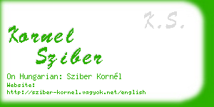 kornel sziber business card
